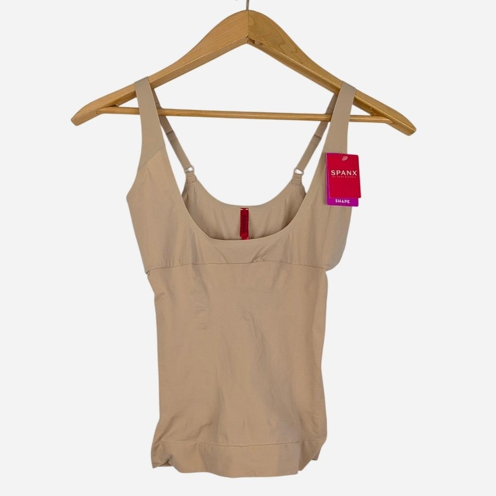 Spanx Open Bust Camisole Shapewear Tank Natural Nude Smoothing Top Size Medium